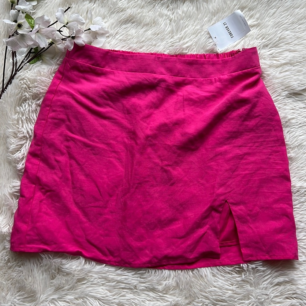 NWT Forever 21 Hot Pink Mini Skirt Size Large